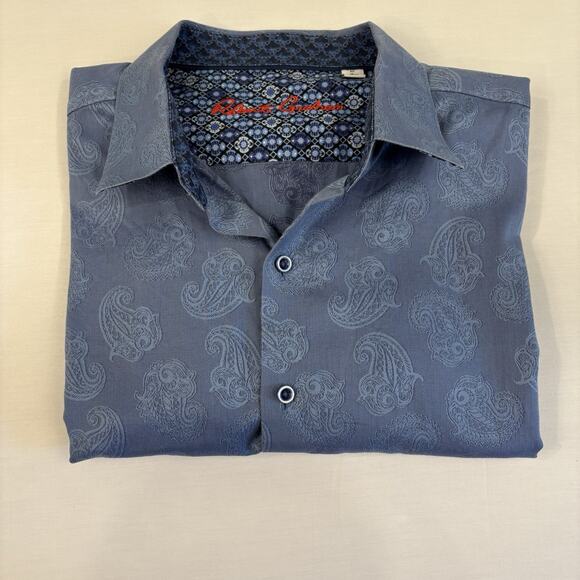 Robert Graham HAYSTACK Blue Paisley Classic Fit Button Up Long Sleeve Men’s L - Picture 12 of 16